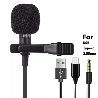 Portable 1.5m Lavalier Mini Microphone