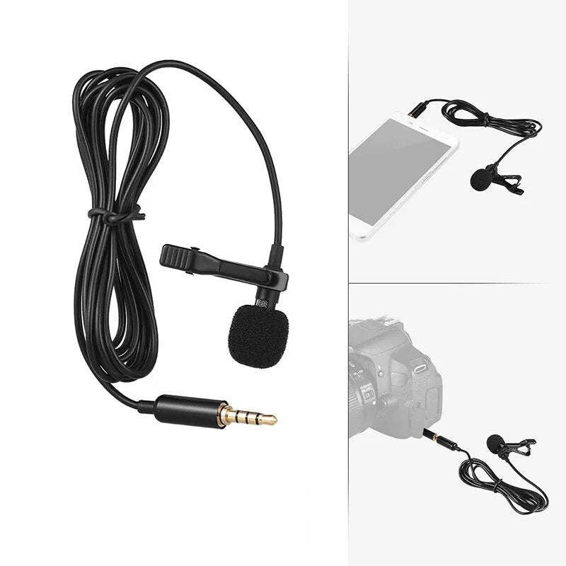 Portable 1.5m Lavalier Mini Microphone